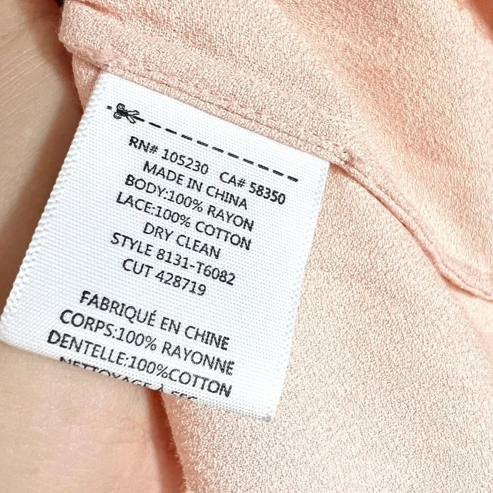 NWT Joie Emelda Bell Sleeve Blouse Blush Pink Lace  Feminine Womens Size Large - Picture 12 of 14